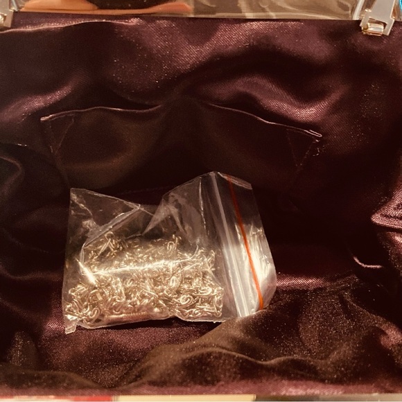 MINI Bag Velvet Purple and Metal with little Rhinestones Embellishment Crossbody - Picture 8 of 10